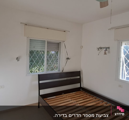 קירות לבנים עם סימני לכלוך או צבע, חלון עם סורגים